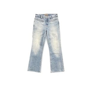 Point Sur 11" Kick Out Crop Jeans Womens 28‎ Slant Pockets Light Blue High Rise